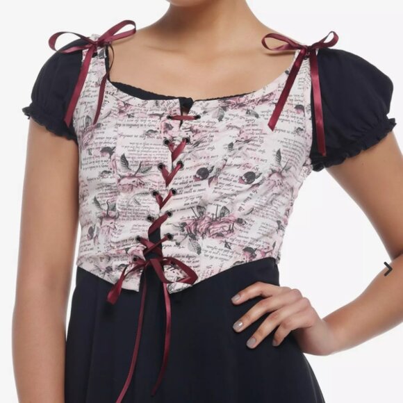 Hot Topic Thorn & Fable Corset Girls Crop Tank Top - Picture 1 of 9